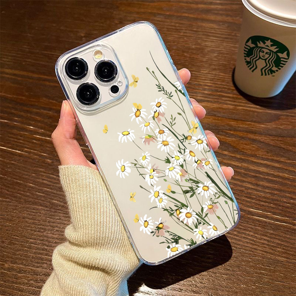 Apple Iphone 15 Pro Max - Yeni Papatya Desenli Telefon Kılıfı iPhone