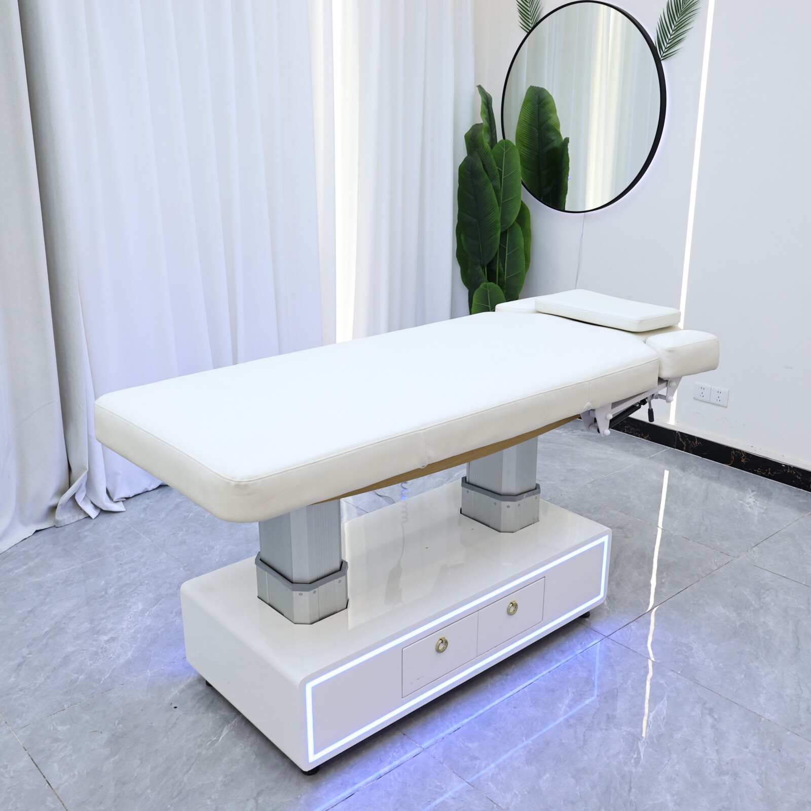 Massage Table Accessories Uk - Elektrikli Kaldırma Sistemli, Beyaz Güzellik Bakım
