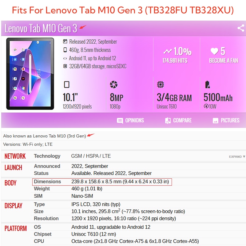 Lenovo Tab için M10 3rd Gen 10 - Lenovo Tablet With Accessories incelemesi ve fiyatı